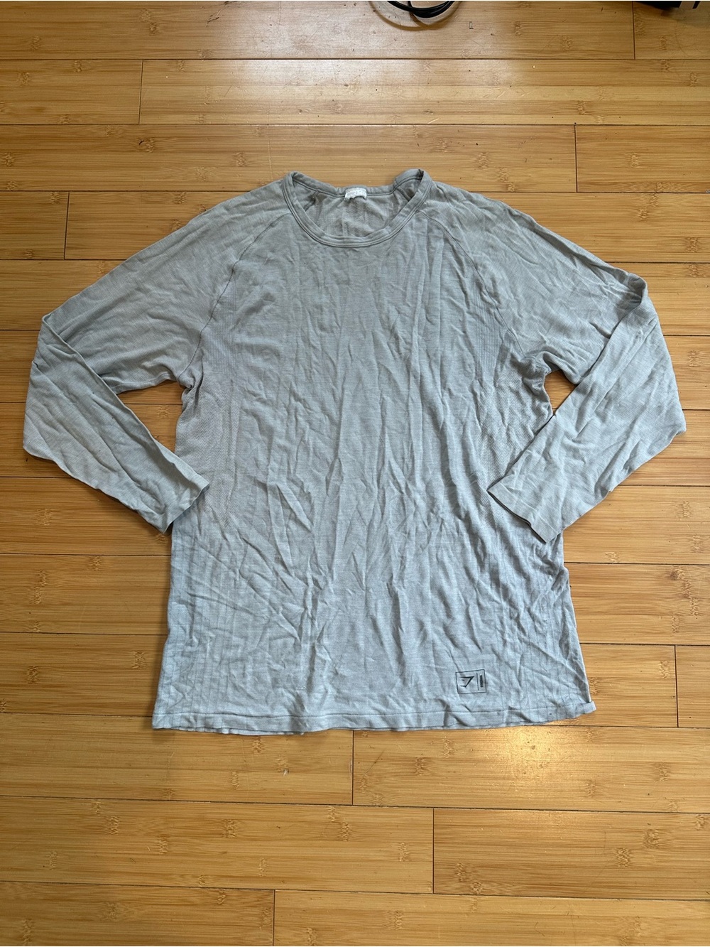 Gymshark Light Gray Long Sleeve Crew Neck Shirt